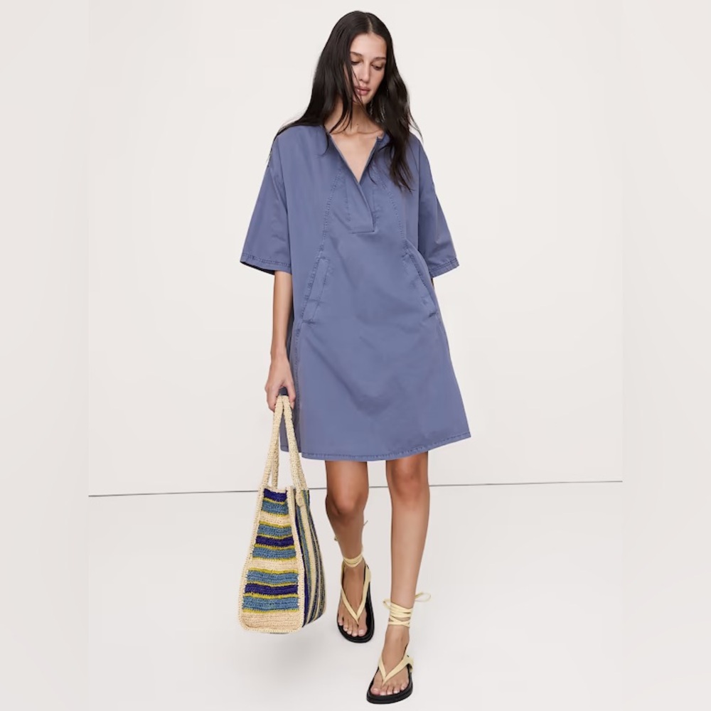 NWT Banana Republic Cotton Poplin Bubble Hem Mini Dress
